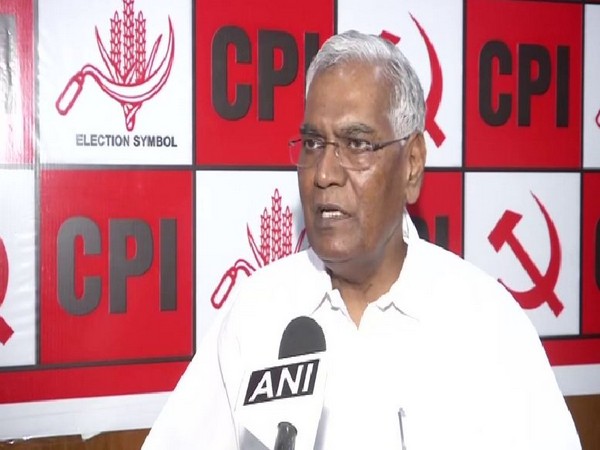 CPI General Secretary D Raja speaking to ANI on Wednesday in New Delhi. Photo/ANI