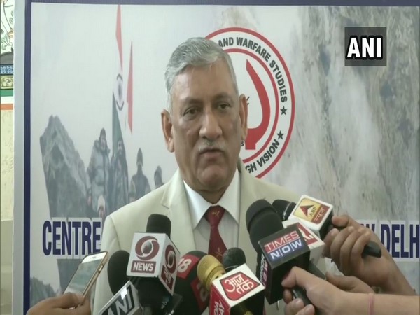 Army chief General Bipin Rawat talking to reporters in New Delhi on Saturday. Photo/ANI