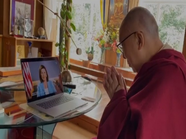 Dalai Lama viewing video posts of various global leaders wishing him on his 85th birthday. 
