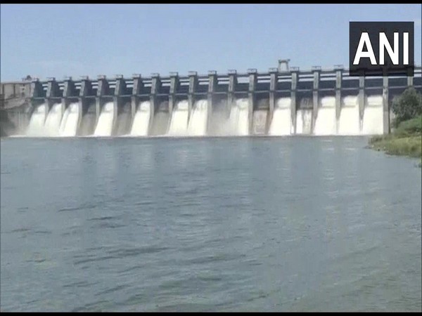 12 gates of Jayakwadi Dam were opened on Monday night. (Photo/ANI) 