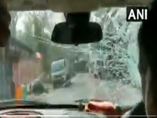 Visual from video posted by BJP of the alleged attack on party President JP Nadda's convoy. 