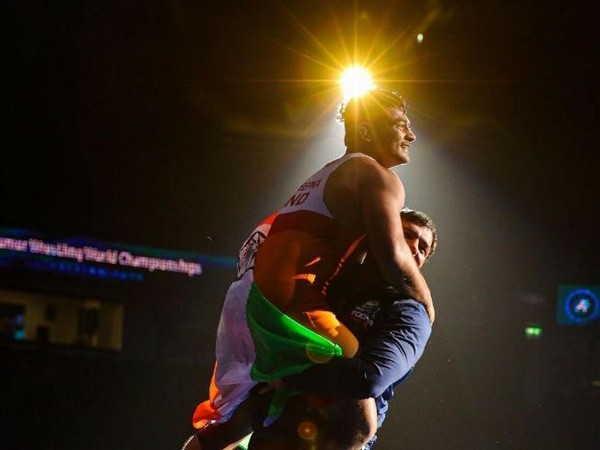 Deepak Punia advances to World Wrestling Championships final here on Saturday. (Photo Team India Twitter) 