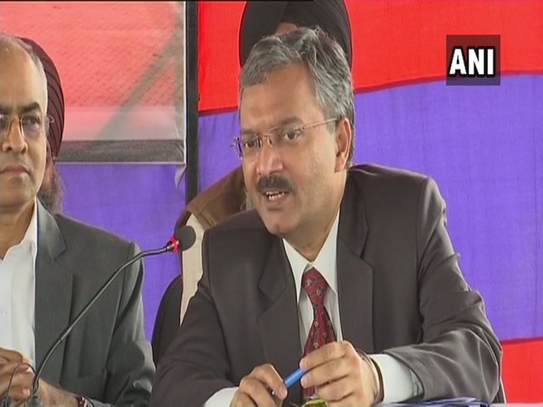 Joint Secretary of the Ministry of External Affairs, Deepak Mittal addressing the media today at Attari in Punjab