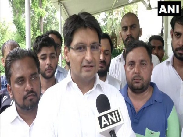 Congress leader Deepender Singh Hooda speaking to ANI