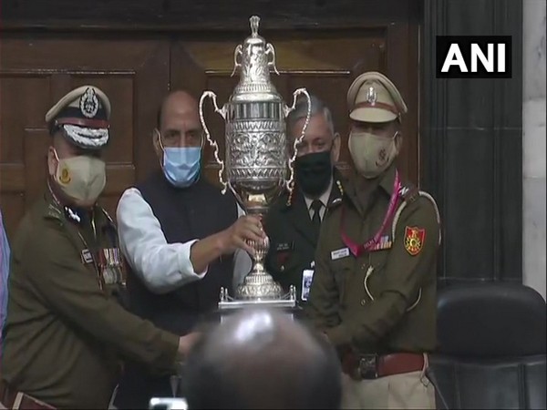 Defence Minister Rajnath Singh presented the Best Marching Contingent award of Republic Day parade 2021 on Monday
