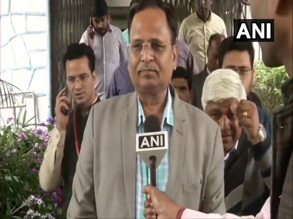 Health Minister Satyendar Jain speaking to reporters at GTB Hospital on Saturday.