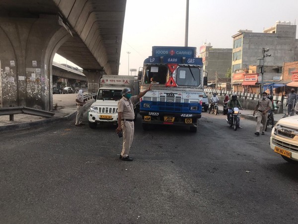 Delhi-Haryana border in Faridabad. Photo/ANI