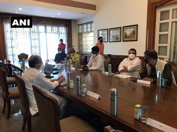 Visuals from the meeting underway at the residence of LG Anil Baijal in Delhi on Tuesday.