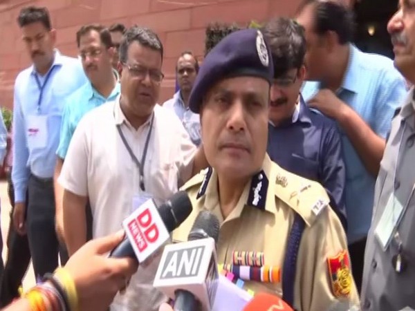Delhi Police Commissioner Amulya Patnaik speaking to reporters in New Delhi on Wednesday.