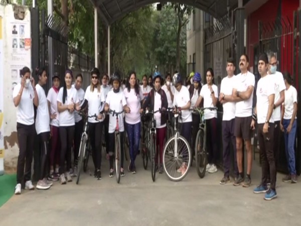 Visual of cycle rally in Delhi (Photo/ANI)
