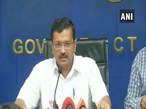 Delhi Chief Minister Arvind Kejriwal addressing reporters in Delhi on Thursday