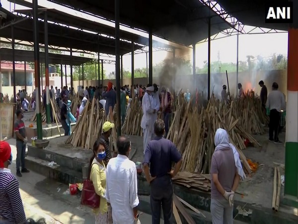 Visual of Ghazipur crematorium (Photo/ANI)