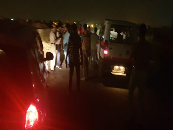 Police teams conducting investigations at the encounter site