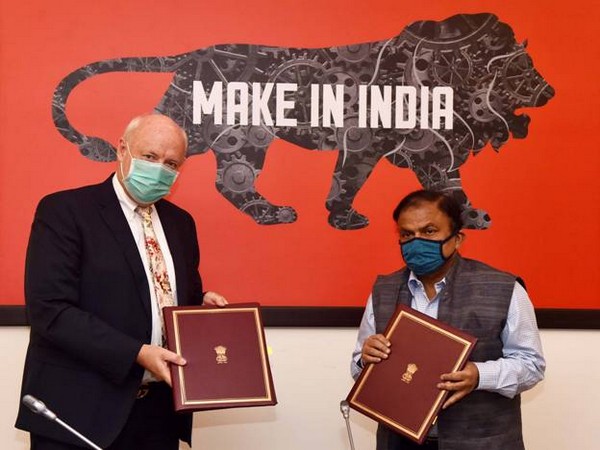 Indian and Denmark officials exchanging MoU in the field of Intellectual Property Cooperation on Saturday.