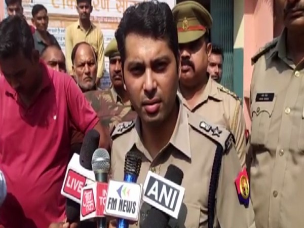 Senior Superintendent of Police Dinesh Kumar talking to reporters on Saturday. Photo/ANI