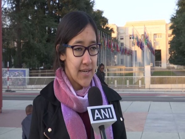 Human Rights activist Derakhshan Qurban Ali speaking to ANI on the sidelines of 43rd session of UN Human Rights Council in Geneva