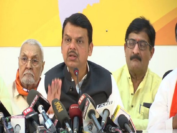 Maharashtra Chief Minister Devendra Fadnavis addressing a press conference in Mumbai on Monday. (Photo/ANI)