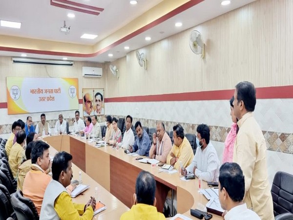 BJP's Uttar Pradesh Election in-charge Dharmendra Pradhan during meeting. 