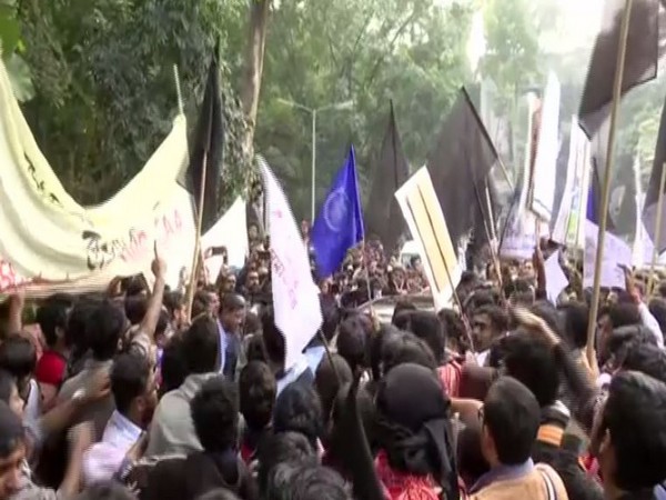 West Bengal Governor Jagdeep Dhankhar was shown black flags on his arrival at Jadavpur University. Photo/ANI
