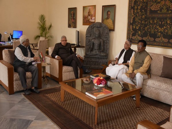 West Bengal Governor Jagdeep Dhankhar meeting with leaders of different political parties in Kolkata on Tuesday.