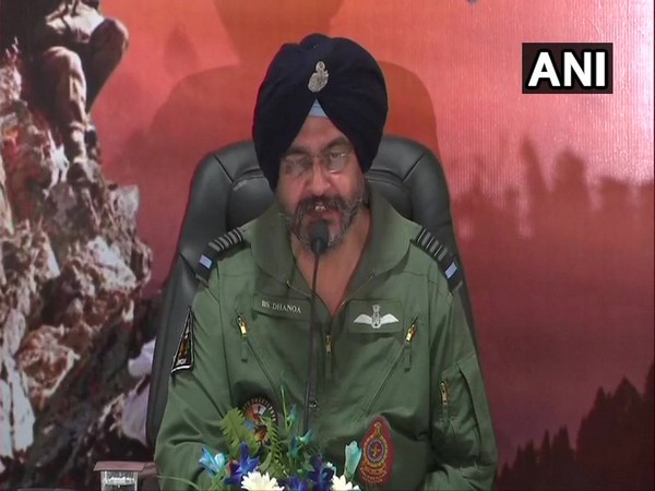 Air Chief Marshal BS Dhanoa speaking to reporters at Gwalior airbase on June 24. Photo/ANI