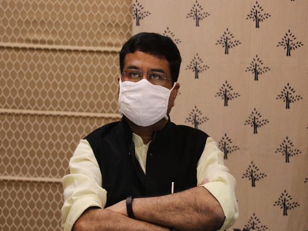 Union Minister Dharmendra Pradhan at the meeting held on Tuesday. Photo/Twitter