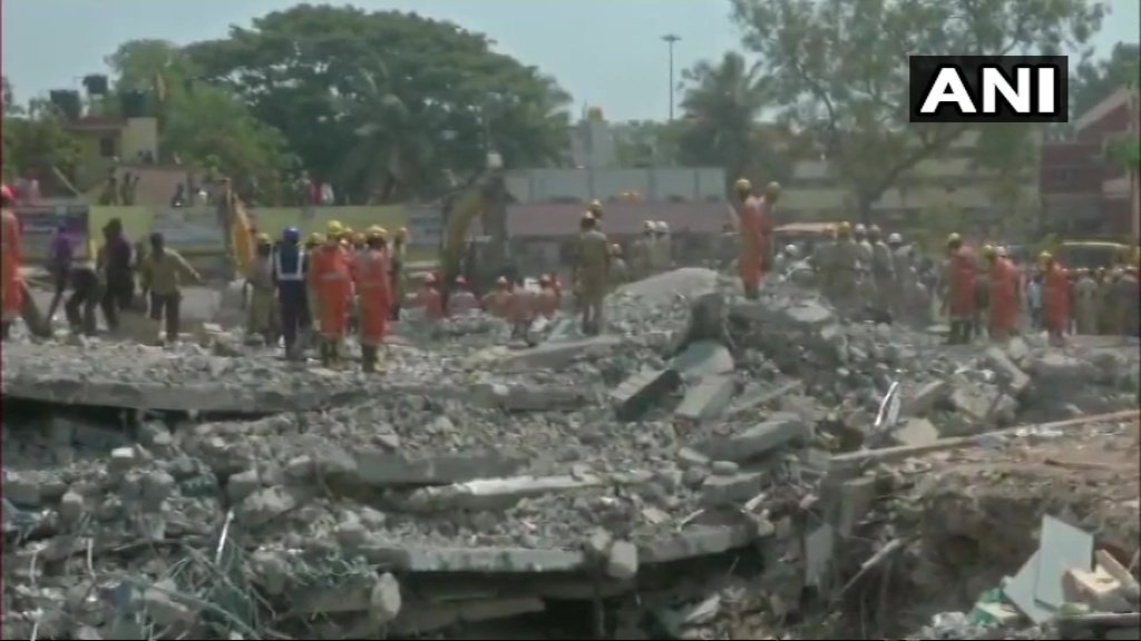 Rescue operation underway at building collapse site in Dharwad, Karnataka