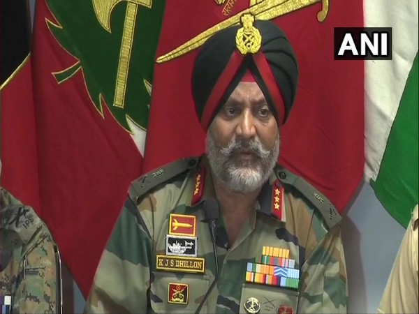 Chinar Corps Commander Lt General KJS Dhillon during the joint presser in Srinagar on Friday.