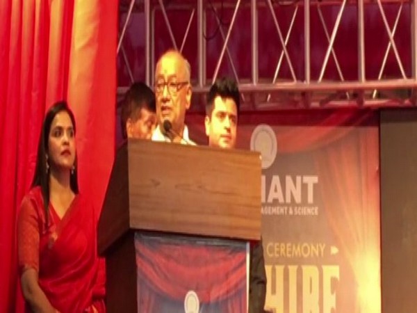 Digvijaya Singh speaking at a function in Indore on Wednesday. Photo/ANI