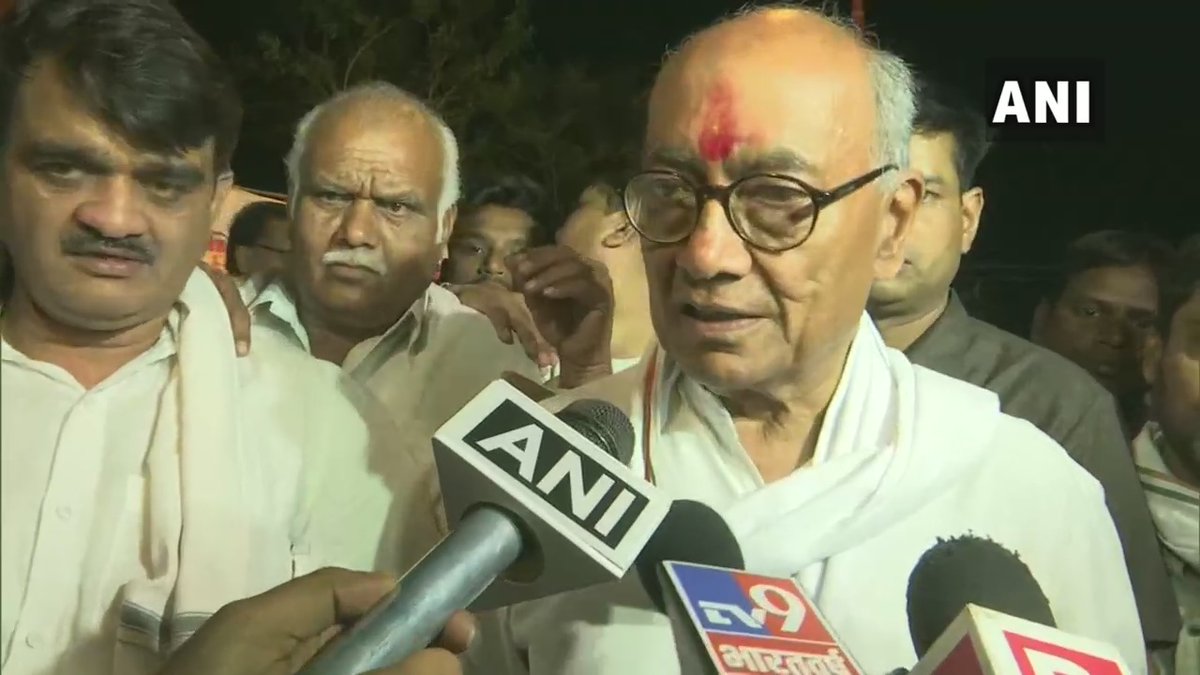Senior Congress leader Digvijaya Singh speaking to media
