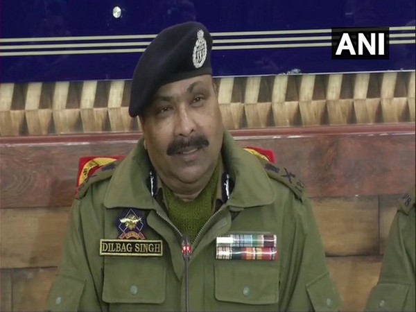 Director General of Police (DGP), Jammu and Kashmir Dilbag Singh speaking at a press conference on Monday. Photo/ANI