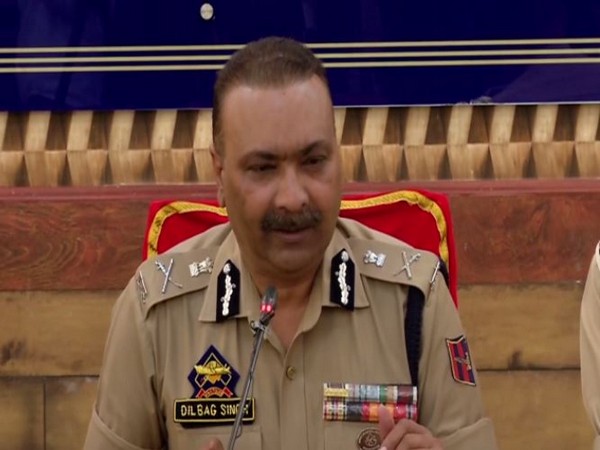 Jammu Kashmir DGP Dilbag Singh addressing a press conference in Srinagar on Wednesday. Photo/ANI