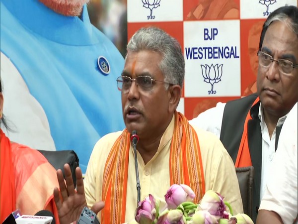 West Bengal BJP president Dillip Ghosh addressing a press conference in Kolkata, West Bengal on Friday. Photo/ANI
