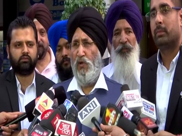Senior Vice President of SAD Daljit Singh Cheemab while speaking to media persons in Punjab on Saturday. Photo/ANI