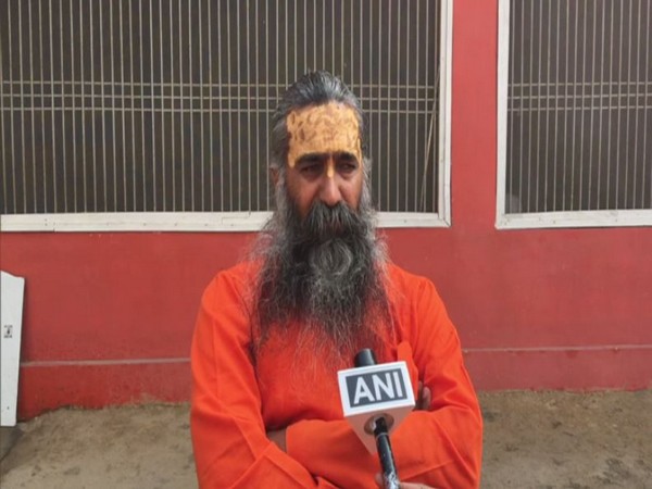 Member of Shri Ram Janmabhoomi Teerth Kshetra Trust Dinendra Das speaking to ANI in Ayodhya on Saturday. Photo/ANI