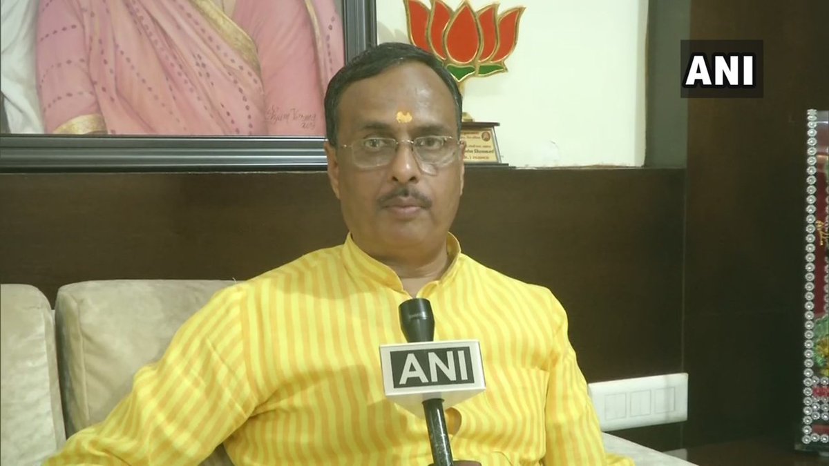 Uttar Pradesh Deputy Chief Minister Dinesh Sharma while speaking to ANI in Lucknow, Uttar Pradesh on Saturday. (Photo/ANI)