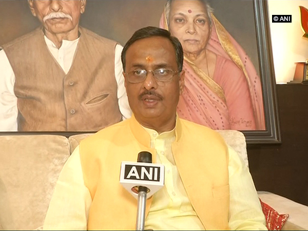 UP Deputy Chief Minister Dinesh Sharma talking to ANI in Lucknow on Monday. Photo/ANI