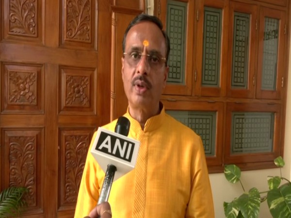 Deputy Chief Minister Dinesh Sharma speaking to ANI in Lucknow on Friday.