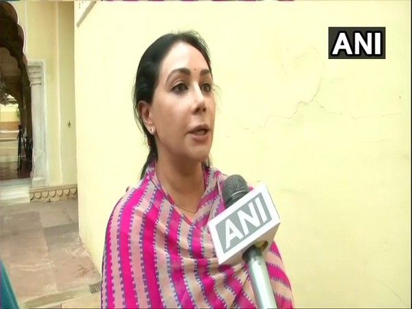 Rajsamand BJP MP Diya Kumari speaking to ANI in Jaipur on Sunday. Photo/ANI