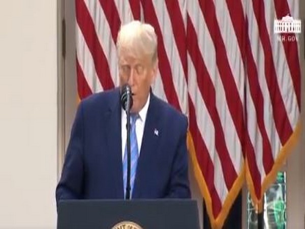 US President Donald Trump speaking at a press briefing on Monday (local time).