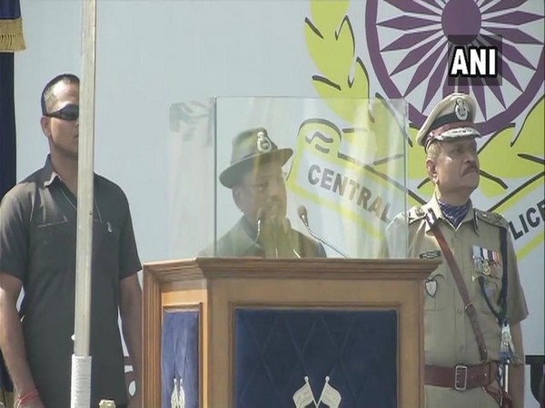 NSA Ajit Doval speaking at 80th CRPF Anniversary Parade in Gurugram, Haryana, on Tuesday.