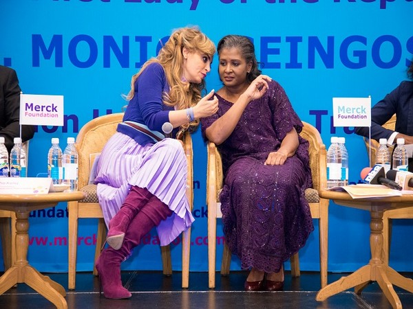 Dr Rasha Kelej, CEO of Merck Foundation & President, Merck More Than a Mother with HE Monica Geingos, the first lady of Namibia & Ambassador of Merck More Than a Mother during the launch event