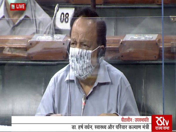 Union Health Minister Dr Harsh Vardhan speaking in the Rajya Sabha on Saturday.