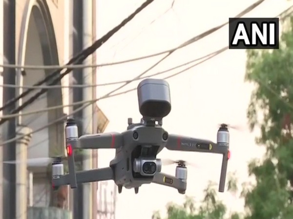 The drone that is being used to do surveillance in Mehrauli. Photo/ANI