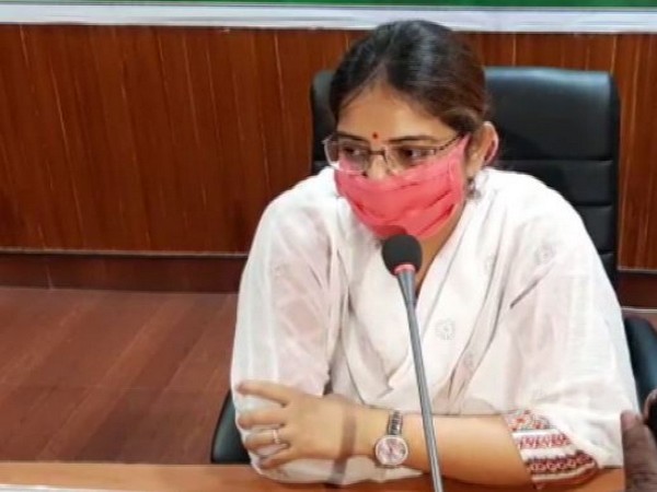 Deputy Commissioner of Dumka Rajeshwari B speaking to media on Tuesday.