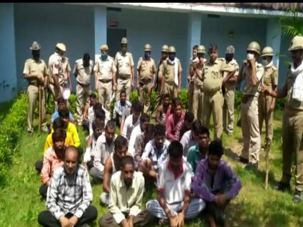 Some of the accused arrested by Rajasthan Police in connection with Dungarpur violence. [Photo/ANI]