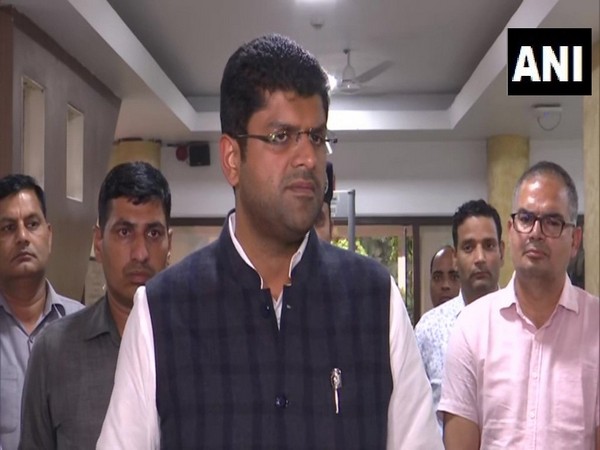 Haryana Deputy Chief Minister Dushyant Chautala addressing a press conference on Saturday in New Delhi. Photo/ANI