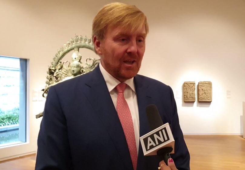 Dutch King Willem-Alexander speaking to ANI in Amsterdam on Monday. (Photo/ANI)