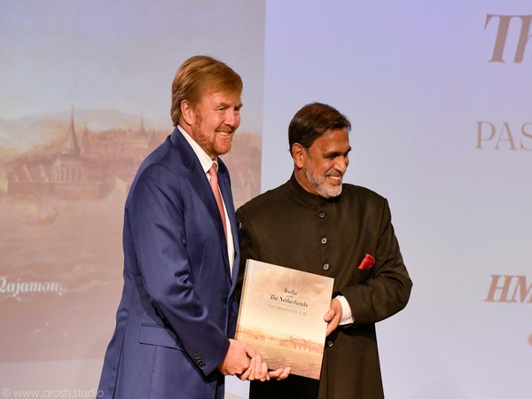 Dutch King Willem-Alexander and Indian Ambassador to the Netherlands Venu Rajamony at the book launch in Amsterdam on Monday.