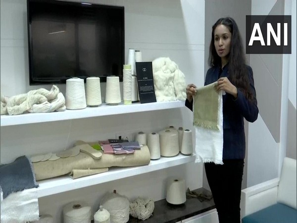 Shikha Shah displaying the fibre made from plant residue (Photo/ANI)